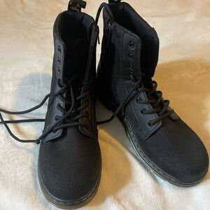 Dr. Martens Black Canvas Lace-Up Boots